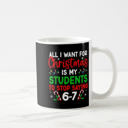 生徒が言う6-7 67シックスセブン面白い先生のクリスマス コーヒーマグカップ (右)