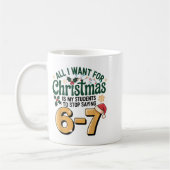 生徒が言う6-7 67シックスセブン面白い先生クリスマス コーヒーマグカップ (左)