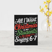生徒が言う6-7 67 六 七 面白い先生クリスマス カード (黄色い花)