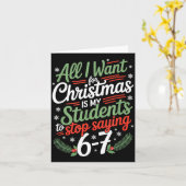 生徒が言う6-7 67 六 七 面白い先生クリスマス カード (黄色い花)