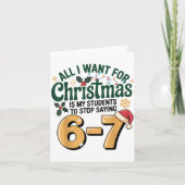 生徒が言う6-7 67 六 七 面白い先生クリスマス カード (正面)