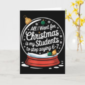 生徒が言う6-7 67 六 七 面白い先生クリス カード (黄色い花)