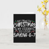 生徒が言う6-7 67 六 七 面白い先生 クリスマス カード (黄色い花)