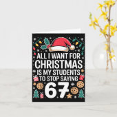 生徒が面白い6-7の先生のクリスマスジョークを言う カード (黄色い花)