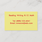 生徒の指導 名刺 (裏面)