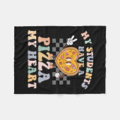 生徒はピザを食うハート フリースブランケット (正面(横))