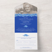 生忘れ活ブルーの葬儀お祝い オールインワン招待状 (内側)