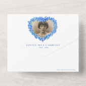 生忘れ活ブルーの葬儀お祝い オールインワン招待状 (裏面)