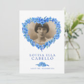 生忘れ活ブルーの葬儀お祝い 招待状 (スタンド正面)