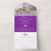 生忘れ紫の葬儀お祝い オールインワン招待状 (内側)