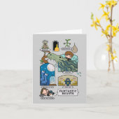 生息地の風刺動物 カード (黄色い花)