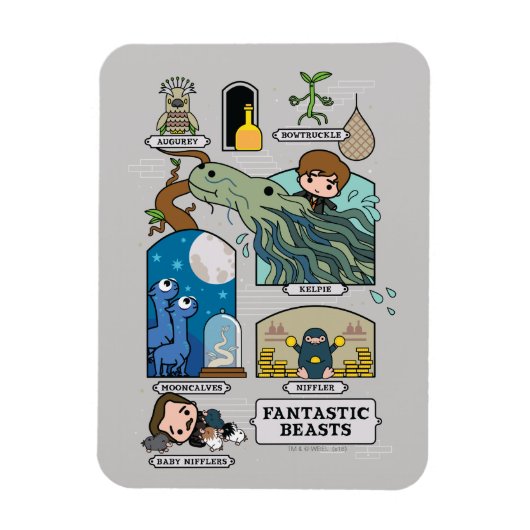 生息地の風刺動物 マグネット (縦)