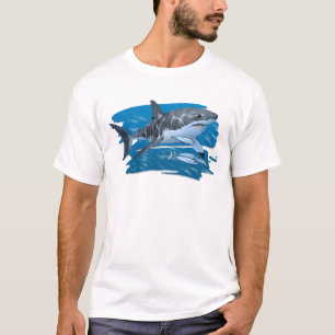 生息地のTシャツのホホジロザメ Tシャツ