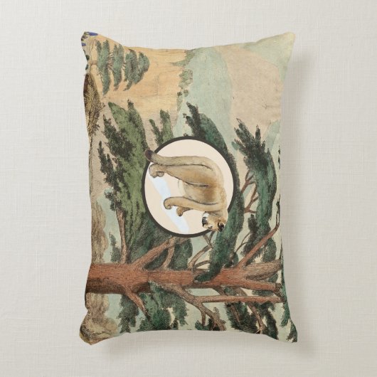 生息環境のイラストレーションのクーガー アクセントクッション (正面(垂直))