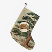 生息環境のイラストレーションの砂漠カメ スモールクリスマスストッキング (正面 (吊り時))
