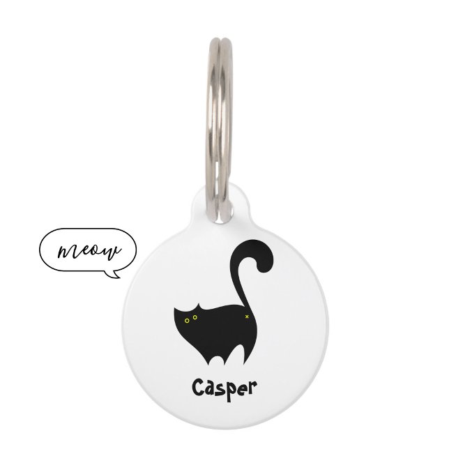 生意気おもしろいな黒猫お尻漫画 ペット　ネームタグ (クリエイターアップロード済み)