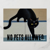 生意気お洒落な黒猫サレムマサチューセッツ 箔シーズンポストカード (裏面)