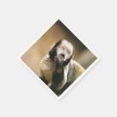 生意気で生意気なベビーカプチンモンキー スタンダードカクテルナプキン (角)