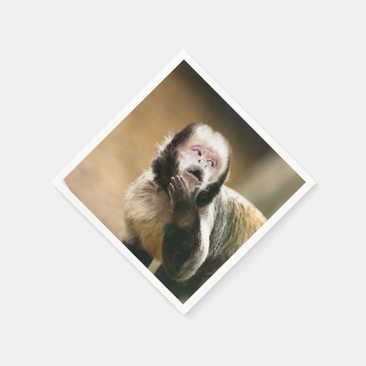 生意気で生意気なベビーカプチンモンキー スタンダードカクテルナプキン (角)