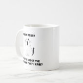 生意気なあくびをする猫の態度に皮肉なユーモアをおもしろい浮かべる コーヒーマグカップ (正面左)