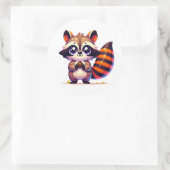 生意気なアライグマのキャパカラフルー：ステッカーデザイン ラウンドシール (バッグ)