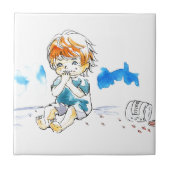 生意気なクッキーの食べる人色 タイル (正面)