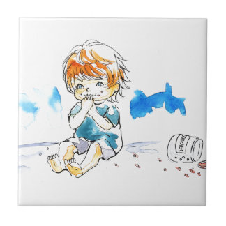 生意気なクッキーの食べる人色 タイル