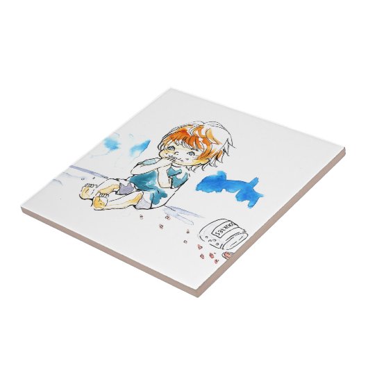 生意気なクッキーの食べる人色 タイル (側面)