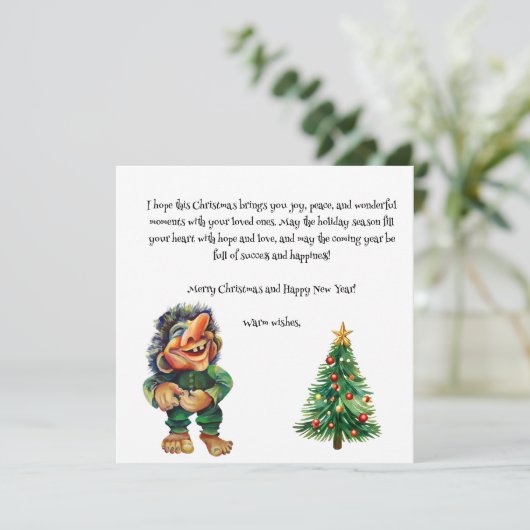 生意気なクリスマストロルと木の喜び シーズンカード (スタンド正面)