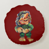 生意気なクリスマストロルと木の喜び ラウンドクッション (裏面)
