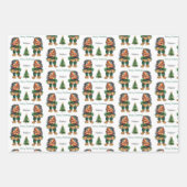 生意気なクリスマストロルと木の喜び ラッピングペーパーシート (正面)