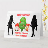 生意気なクリスマス格言最高のの友達 カード (黄色い花)