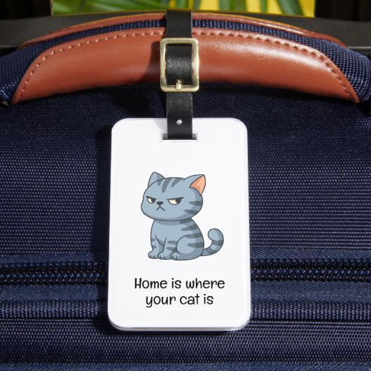 生意気なグレー+タビー猫の名言 ラゲッジタグ (正面インサイチュ2)