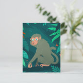 生意気なサルの木はがき ポストカード (スタンド正面)