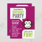 生意気なサル招待状2 [紫] インビテーションポストカード (正面/裏面)