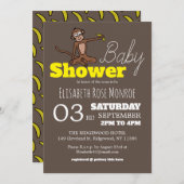 生意気なサル、ベビーシャワー 招待状 (正面/裏面)