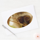 生意気なサル。 楕円形シール (封筒)