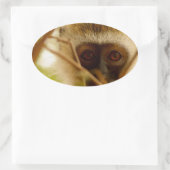 生意気なサル。 楕円形シール (バッグ)