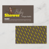 生意気なサル、赤ちゃんシャワーおむつラッフル エンクロージャーカード (正面/裏面)