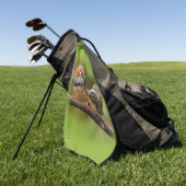 生意気なシマウマのフィンチ ゴルフタオル (グリーン)