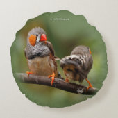 生意気なシマウマのフィンチ ラウンドクッション (裏面)