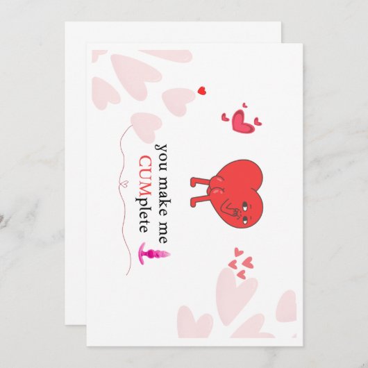 生意気なチャームおもしろい:彼を完成させるためにラブカード 招待状 (正面/裏面)