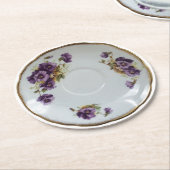 生意気なティーカップの受皿のコースター ラウンドペーパーコースター (アングル)