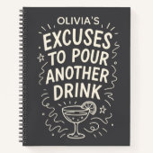 生意気なパーソナライズされたおもしろいカクテルユーモア ノートブック (正面)