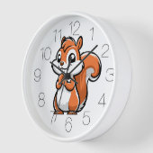 生意気なリス 壁時計 (傾斜)