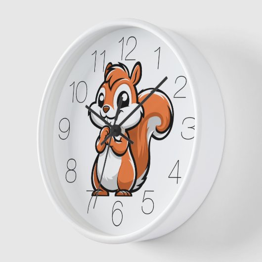 生意気なリス 壁時計 (傾斜)
