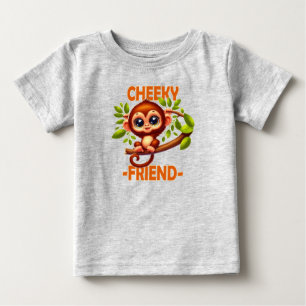 生意気な友人パンかわいいベビーモンキーツリー漫画 ベビーTシャツ