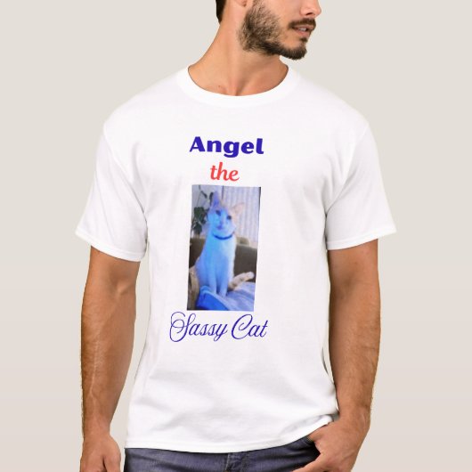 生意気な天使猫 Tシャツ (正面)