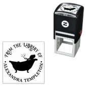 生意気な女性が入浴するBath Libraryのブックネーム セルフインキングスタンプ (インサイチュ)