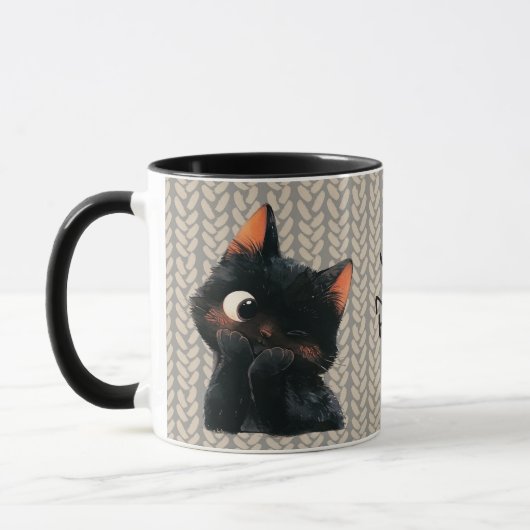 生意気な小さな黒猫v3 マグカップ (左)